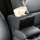 thumbnail image 2 of Porta pañuelos para el coche, porta servilletas para la visera del sol, caja de pañuelos de cuero plegable, funda para pañuelos para el asiento trasero, beige, marrón, negro, 2 of 5