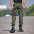 thumbnail image 5 of Cargo Tactical Jogger Pants for Men, Tapered Drawstring Elastic Waist Solid Color Outdoor Casual Trousers with Multi Pockets Green 4XL, 5 of 6