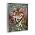 thumbnail image 4 of Stupell Industries Arabesque Tiger & Plants Animals Painting Gray Floater Framed Canvas Art Print Wall Art, 25 x 31, 4 of 10