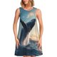 thumbnail image 1 of Fotbe Dancing Whale Vestido de Verano sin Mangas para Mujer – Vestido Midi Línea A, Estilo Camiseta Floral, Vestido Playero Casual y Fluido, 1 of 7