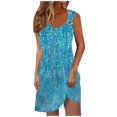 thumbnail image 1 of Ovzne Robes d'Été pour Femmes Robe de Printemps et d'Été Vacances Bouton Col en V Robe à Bretelles Grande Taille Robe Imprimée Liquidation, 1 of 6