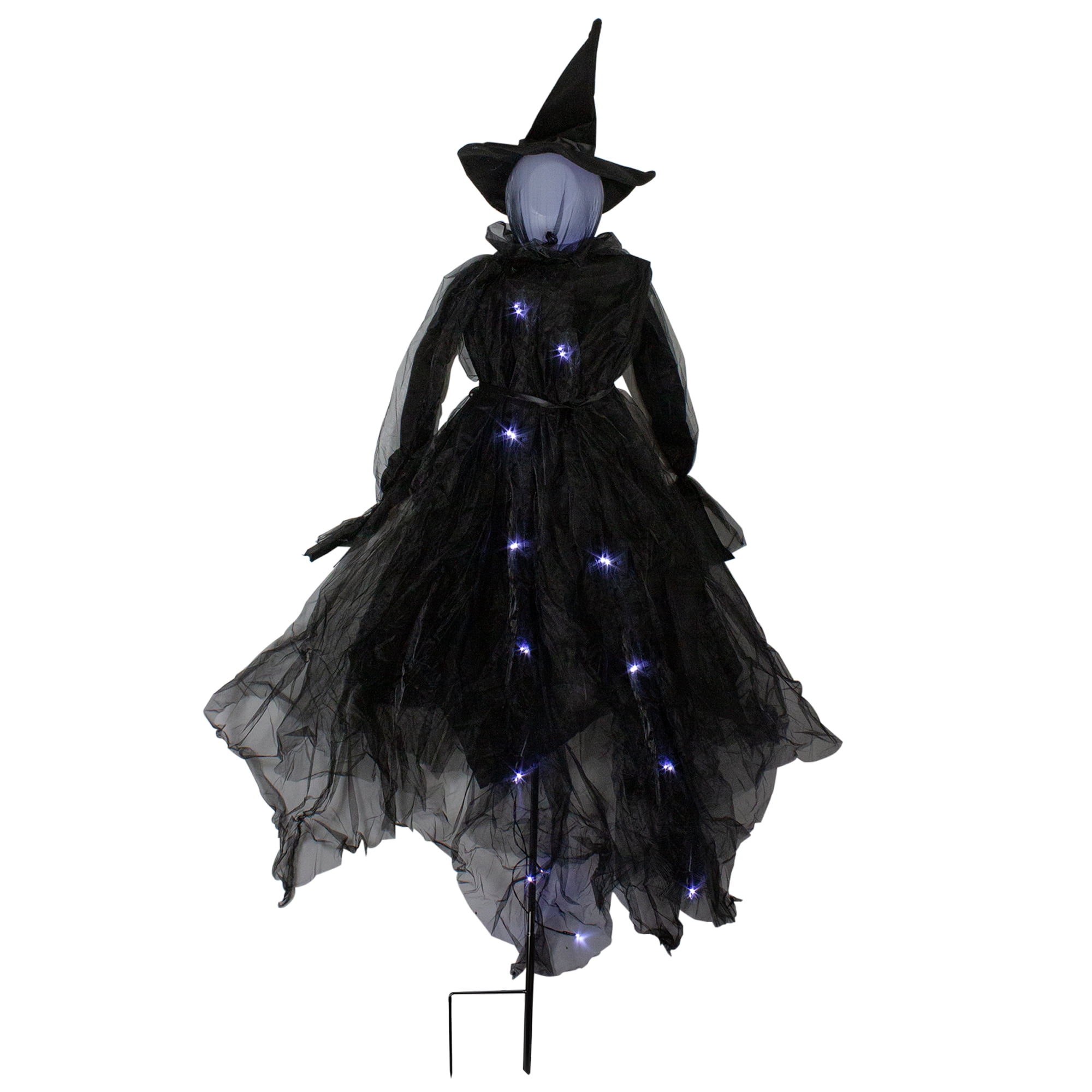 60" LED Lighted Black Witch Outdoor Halloween Decoration