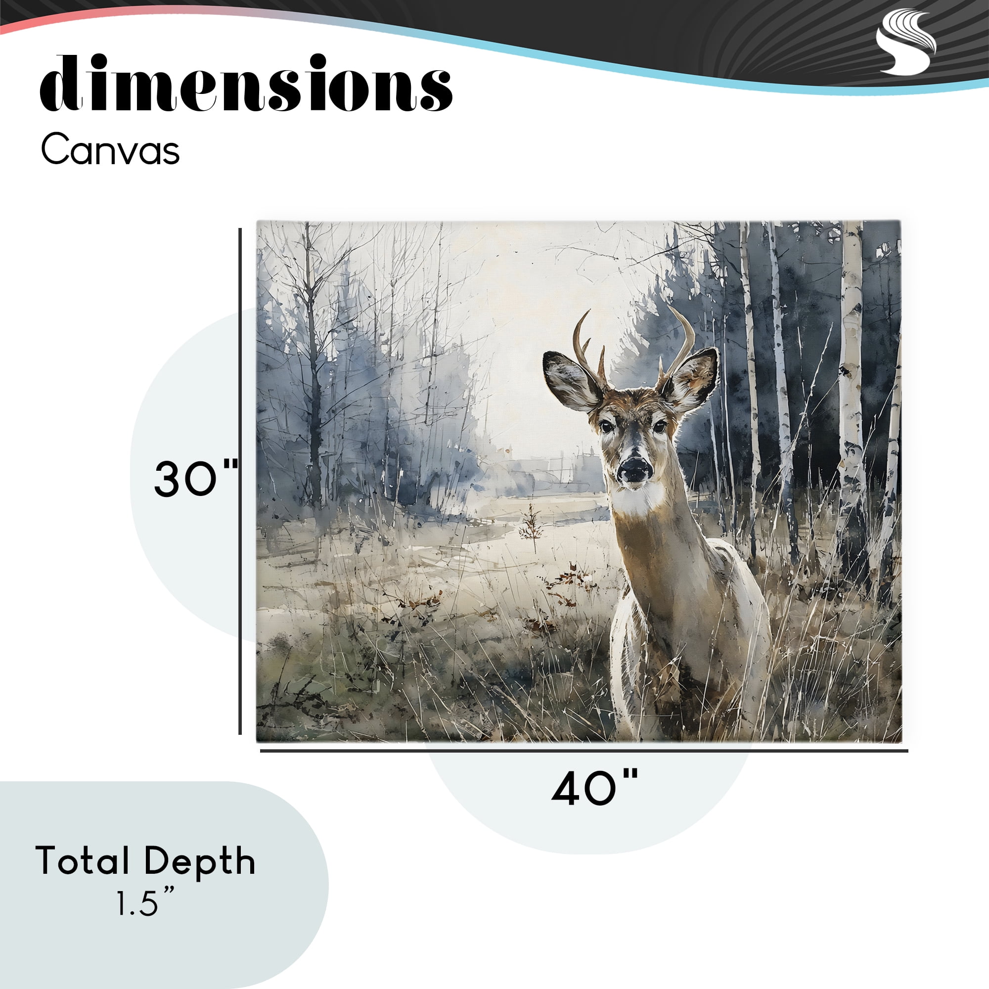 Stupell Industries Deer in Winter Wilderness Canvas Wall Art, design by Franklyn Gregory