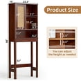 thumbnail image 2 of Leyaoyao Rattan Toilet Storage Cabinet, Over The Rack Wood Cabinet with Slide Door Stand, Bathroom Small Cupboard, Walnut, 2 of 2