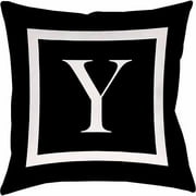 IDG Classic Block Monogram Decorative Pillow - Black