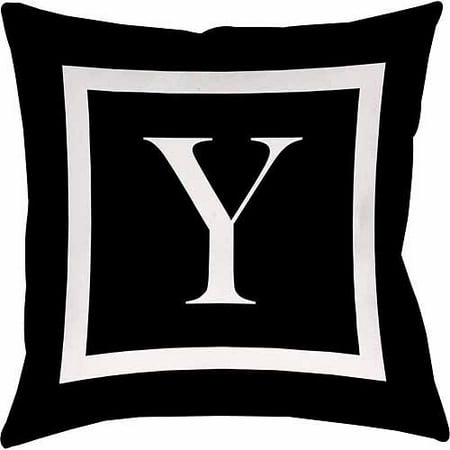 IDG Classic Block Monogram Decorative Pillow - Black