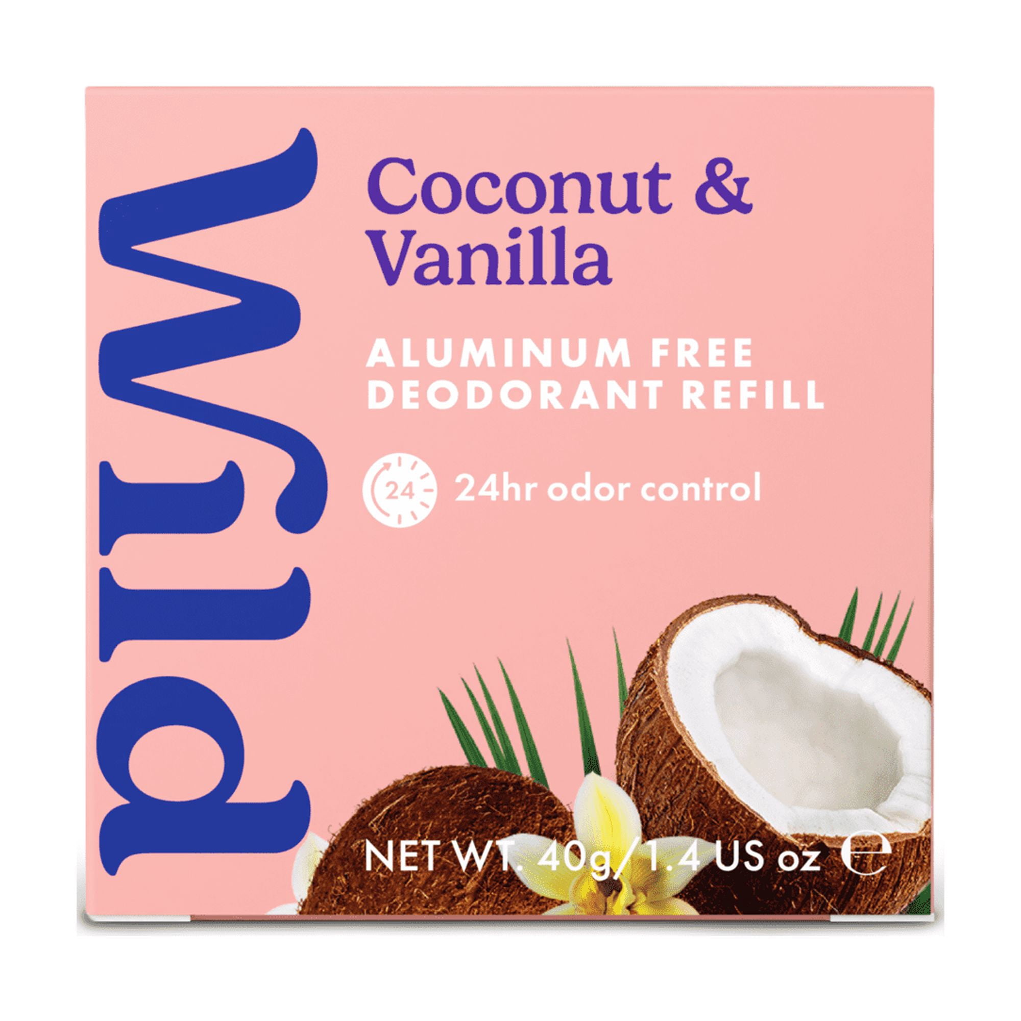 Wild Stick Deodorant Refill, Coconut & Vanilla. Aluminum Free, for Women and Men, 1.4oz