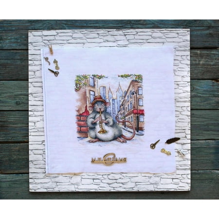 UPC: 4627128731409 | Cross-stitch Kit Street Jazz SNV-698 Needlework Rat Animal Gray City MP Studia