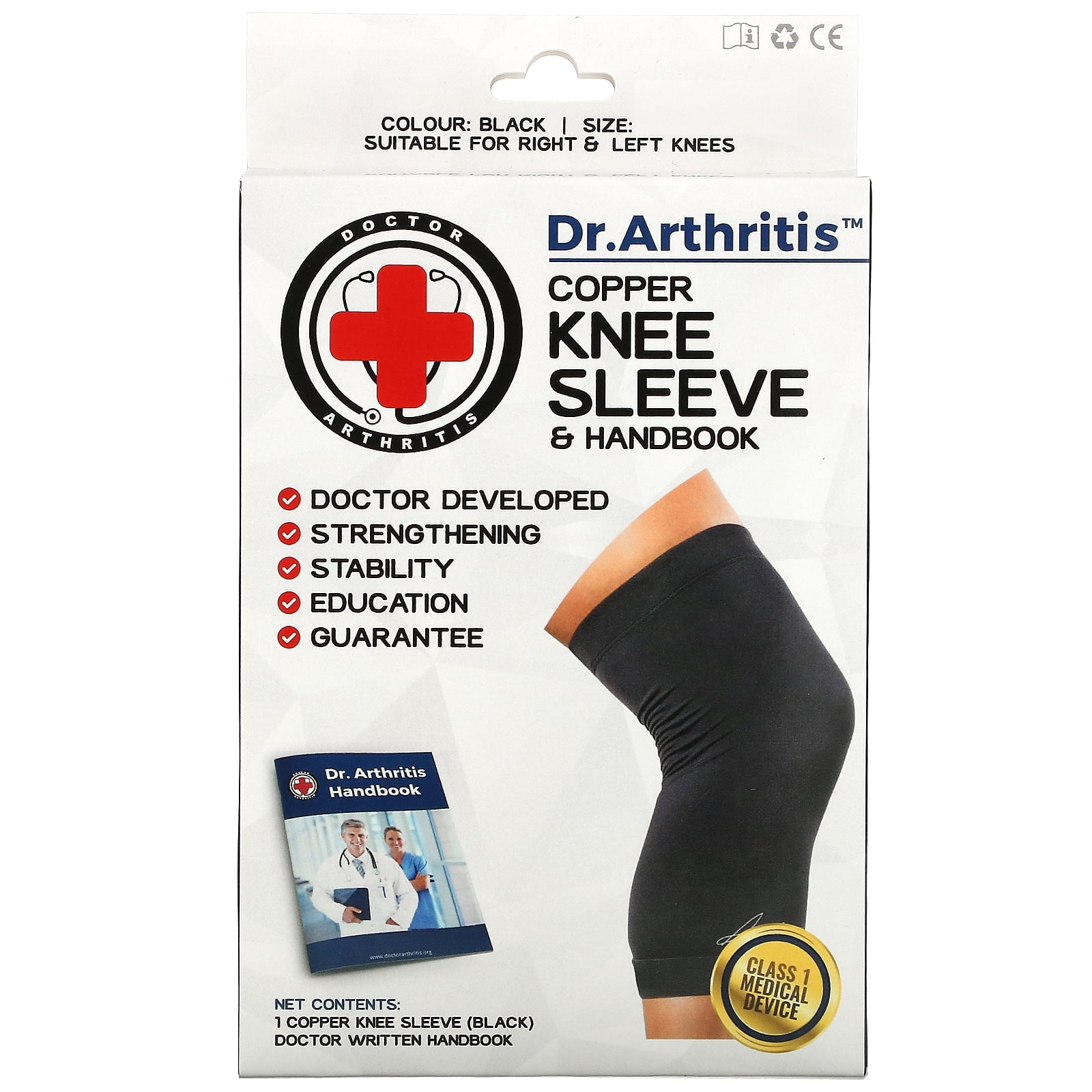 Doctor Arthritis, Copper Knee Sleeve & Handbook, Small, Black, 1 Sleeve Walmart Canada