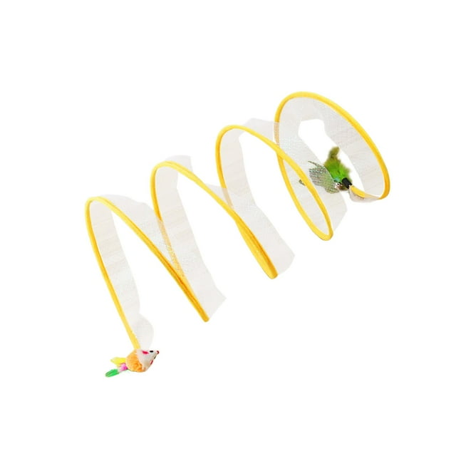 Tubo para Gatos Salvador Juguete interactivo plegable con pelota de Juego AMARILLO