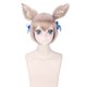thumbnail image 1 of Peluca corta para cosplay, rubia, orejas gemelas con cintas azules, 30 cm de alto, 1 of 3
