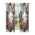 thumbnail image 7 of Yayeee Window Curtains Set of 2 for Living Room Light Filtering 63"x52", White Christmas Leaves, 7 of 7