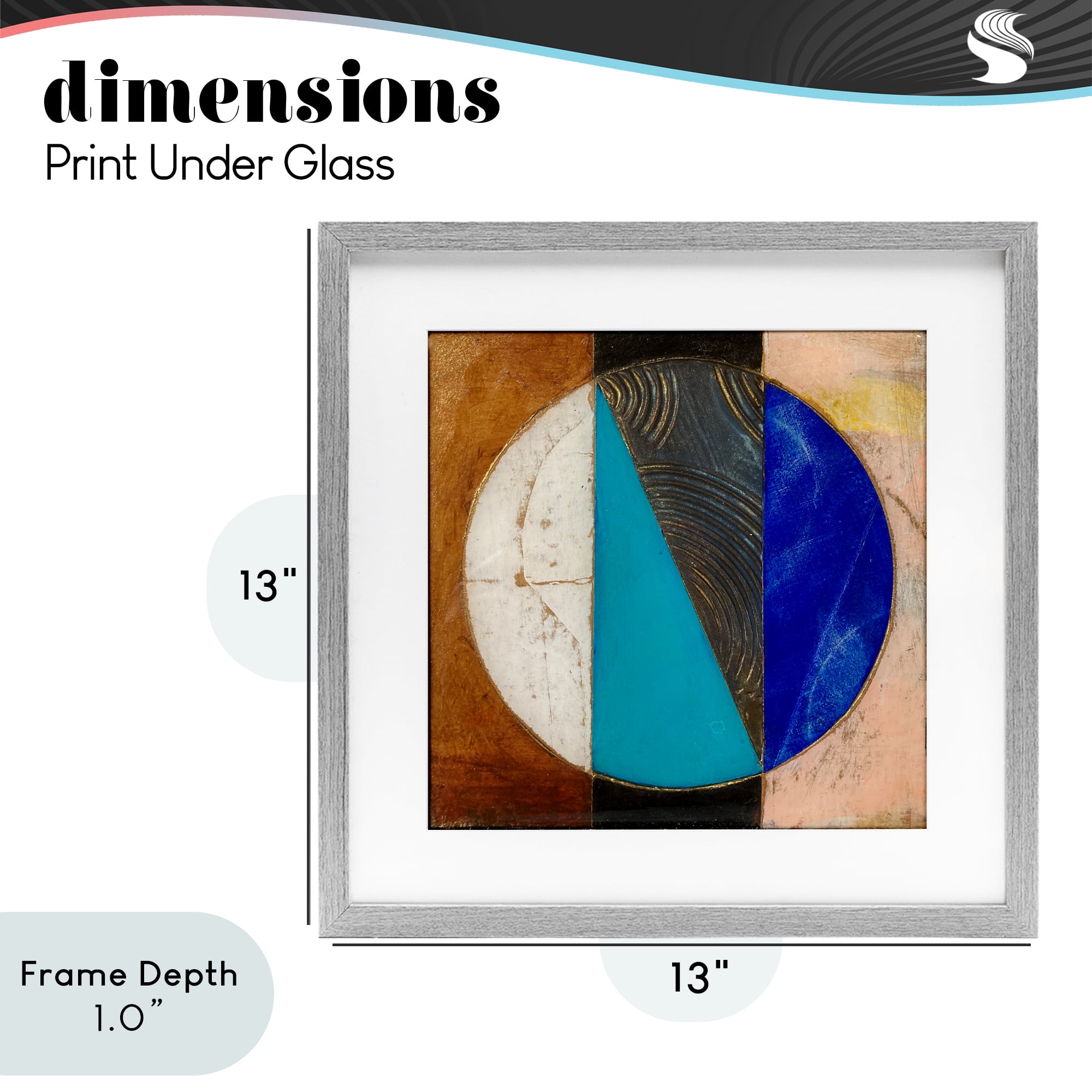Stupell Industries Structured Circle Abstraction Gray Framed Print Under Glass, design by Matthew Finger