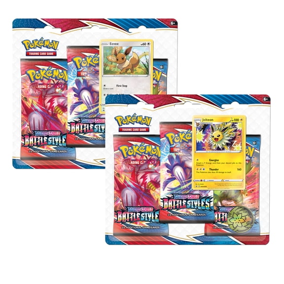 Pokemon Battle Styles Blister Booster Packs (Eevee Jolteon) Foil TCG