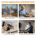 thumbnail image 3 of KEKOY Adjustable Overbed Bedside Table with Wheels, Rolling Laptop Side Tilt Table with Adjustable Height for Hospital and Home Use, Walnut Brown, 3 of 10