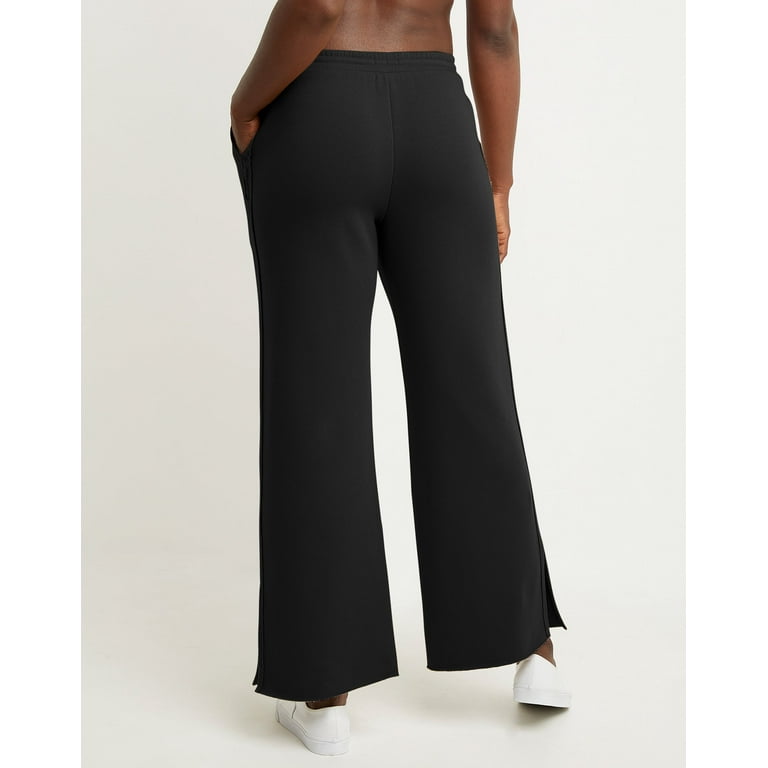 Hanes Women's Raw Edge Fleece Sweatpants With Pockets Black XS