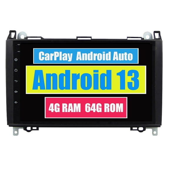 Torovo Car Stereo CarPlay Head Unit for Mercedes Benz A B Class W245 W447 Vito Viano W639 Sprinter B200 Android Auto Touch Screen Sat Navi Bluetooth WiFi Radio Player