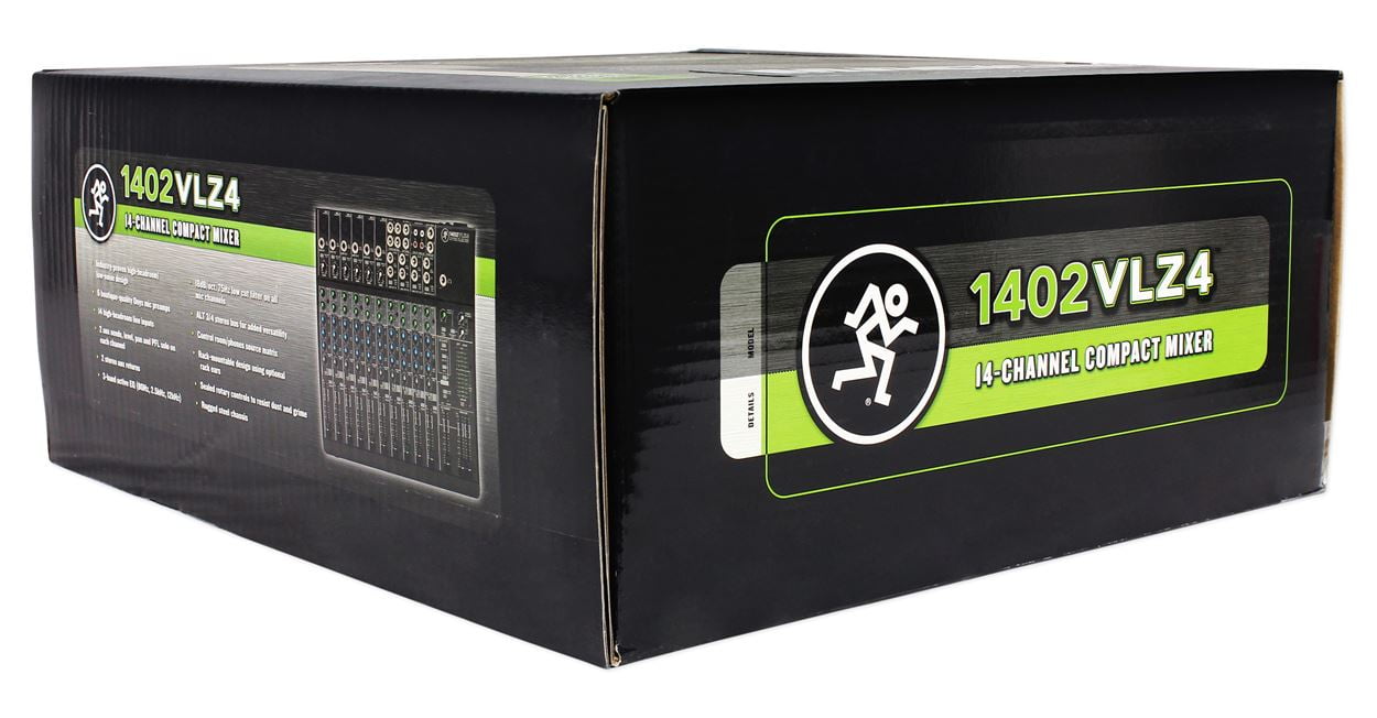 Mackie 1402VLZ4 14-Ch. Compact Analog Low-Noise Mixer w/ 6 ONYX Preamps+Stand