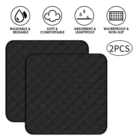 Puseky 2Pcs Waterproof Incontinence Chair Pad Non-Slip Absorbent Washable Incontinence Pad 22" x 21" Seat Protector