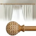 thumbnail image 6 of Yokila Traditional Brown Curtain Rods for Windows 36 to 150 Inches Adjustable Length Heavy Duty 1" Diameter Single Window Curtain Rod with Decorative Finials for Bedroom Living Room Kitchen, 6 of 12