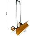 thumbnail image 2 of Snow Shovel Pusher 37 inch Bi-Directional Wheeled Rolling Pusher Shovel with Angled Blade Barn Shovel for Snow Removal of Drive, Decks, Walkway, 2 of 8