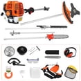 thumbnail image 2 of Floseru 2-Stroke Weed Eater, 52cc Gas Weed Wacker 5 in 1 Gas String Trimmer Multi Functional Garden Trimming Tools with Rubber Handle & Shoulder Strap Brush Cutter for Lawn, Garden and Yard, 2 of 11