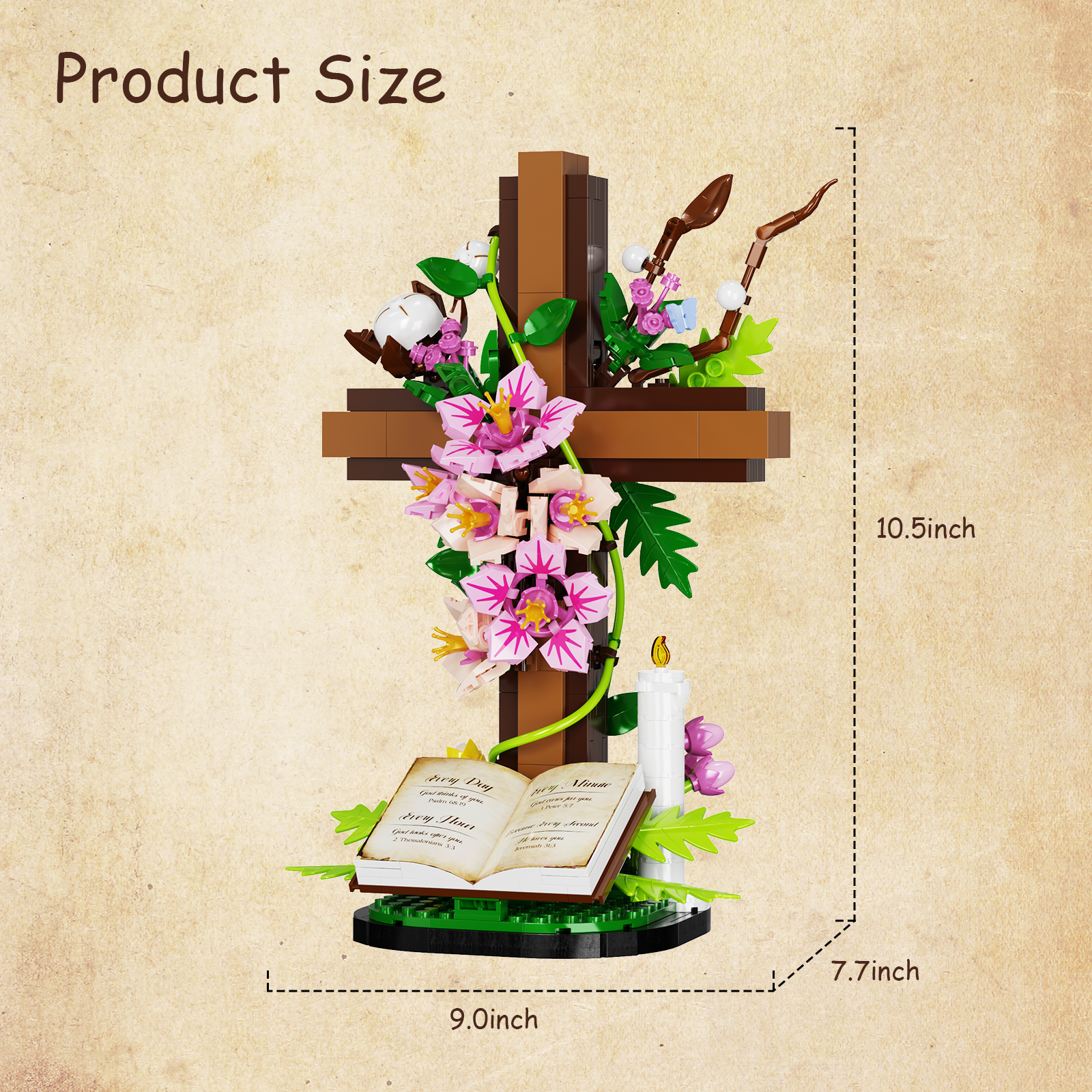 BuildingBoat Jesus Series Cross Flower Building Block Set photo 5