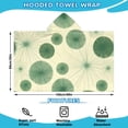 thumbnail image 2 of Green Tie Dye Fan Pattern Hooded Bath Towel，60"x35" for Ages 3 To 12 Kids, Quick Dry Lightweight Soft Microfiber Hood Beach Towel Cover Up for Kids, 2 of 7