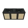 thumbnail image 4 of Classe 48" Wall-Mounted Bathroom Vanity in Black Oak with Black 3-Hole Widespread Double Basin Sink Top, 4 of 5