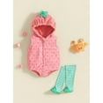 thumbnail image 2 of Cjfdfy Newborn Baby Boy Girl Strawberry Costume Kids Baby Halloween Costume Infant Cute Zipper Hooded Romper Jumpsuit with Stockings Set Cosplay Party Outfit, 2 of 9