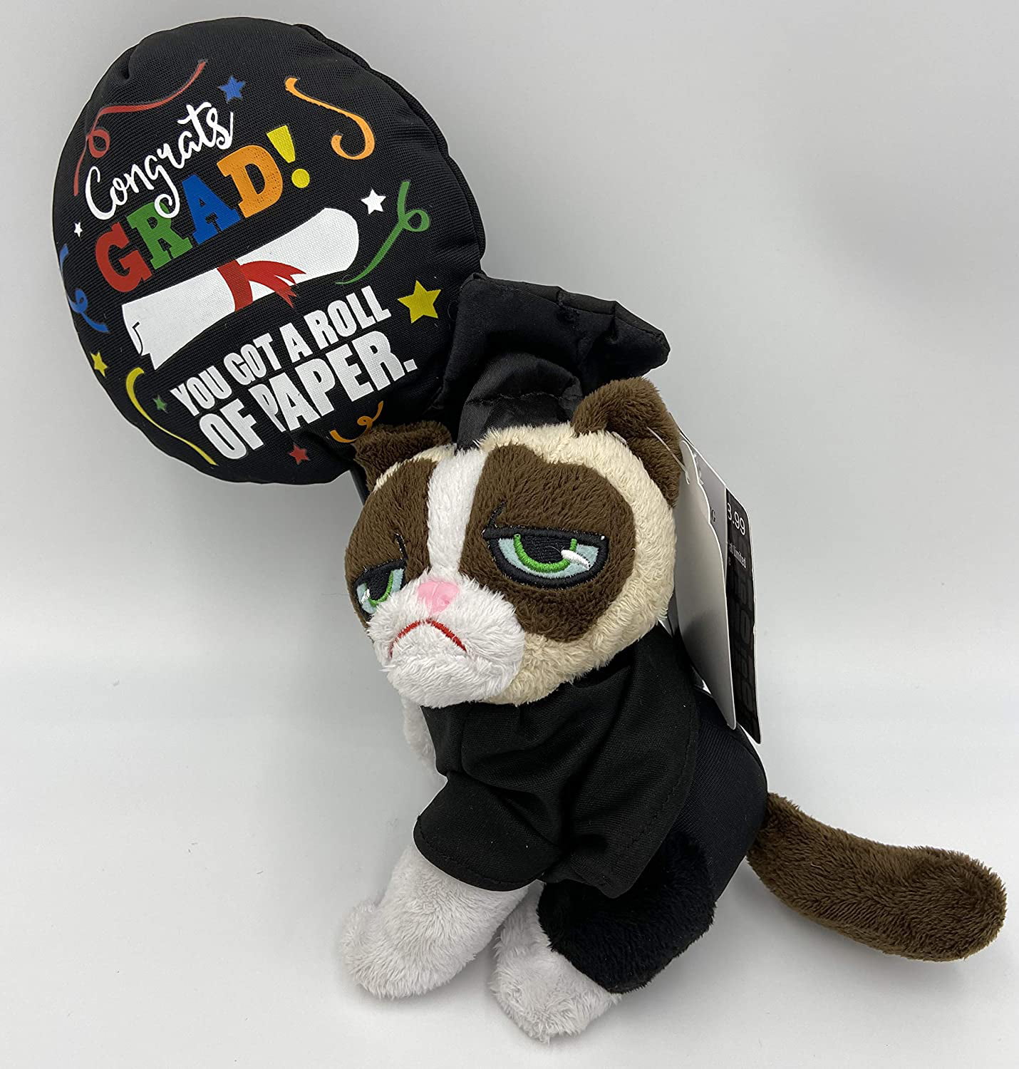 Grumpy Cat Plush Graduate Balloon Congrats Roll of Paper Funny Graduation Gift 
