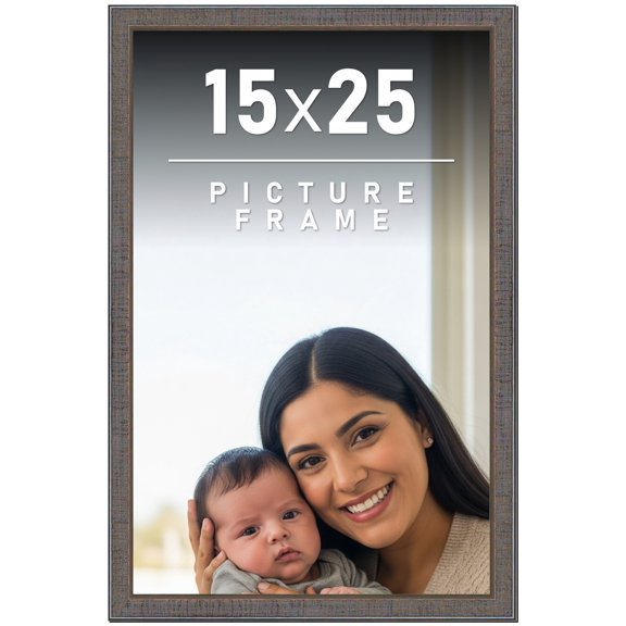 15x25 Frame Slate Blue Distressed Rustic Solid Wood Picture Frame | 0.75 Inch Moulding Width |