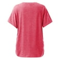 thumbnail image 4 of Womens Tops Short Sleeves V Neck Plain Color Soft Loose Fitting Summer T Shirt Colored Cotton 1Pc Short Sleeve L Shirts for Women, 4 of 6