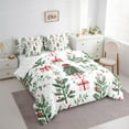 thumbnail image 3 of Manfei Green Christmas Tree 7pcs Bedding Comforter Set,Xmas Gifts Queen Bedding Sets,Red Berry Queen Sheet Sets For Kids,Microfiber Bedroom Decor, 3 of 8