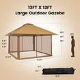thumbnail image 3 of Costway 13x13ft Pop-up Instant Canopy Tent Mesh Sidewall UV50+ Adjust Outdoor Patio, 3 of 10