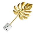 thumbnail image 2 of 1Pc European Style Leaf Ornament Metal Desktop Decor Table Adornment (Golden), 2 of 7