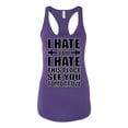 thumbnail image 2 of Wild Bobby, I Hate You I Hate This Place See You Tomorrow Gym/Workout Women Racerback Tank Top, Purple Rush, X-Large, 2 of 5