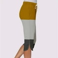 thumbnail image 4 of Capris for Seniors，Summer Womens Athletic Capris Pants Side Split Color Block Capri Pants Lace-Up Elastic Waist Pants Hip Lift Tummy Control Yoga Leggings Workout Gym Clothes, 4 of 7