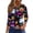 Multicolor, variant on Halloween Shirts for Women 3/4 Sleeve Round Neck Tees Pumpkin Black Cat Print Loose Fit Tunic Tops for Halloween Holiday Costumes
