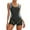 Grey, variant on Daznico Women's Color Block Swimsuit - Short-Leg Contrast-Trim One-Piece Bathing Suit, Thin Elegant Sun-Ready Swimwear for Beach & Summer,One-piece Swimsuits,L