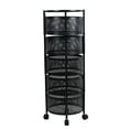 thumbnail image 1 of Kitchen Storage Cart, 5 Tier Circular Rotating Basket, Large Storage Rack with 360 Degree Wheels, Fruit Vegetable Metal Wire Shelf with Top Lid for Living Room, Office, Black -Five Layers,Black, 1 of 8