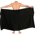 thumbnail image 5 of HAPPY BAY Men's Bath Trunk Casual Sarong Long Pareo Beach Wrap One Size Coal, Solid Summer Vacation Party, 5 of 5