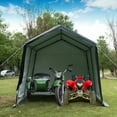 thumbnail image 4 of Gymax 10'x10' Patio Tent Carport Storage Shelter Shed Car Canopy Heavy Duty Green, 4 of 10