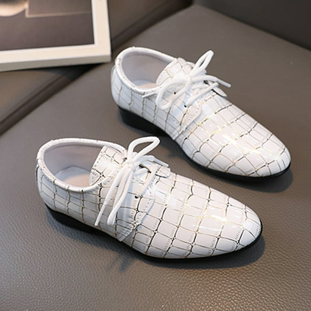 Little Kid Boys Shoes Girls Shoes Size 9 Fashion All Seasons Boys Leather Shoes Pointed Toe Low Heel Lace Up Leather Grain Comfortable Dress Male Shoes White 12.5 Walmart
