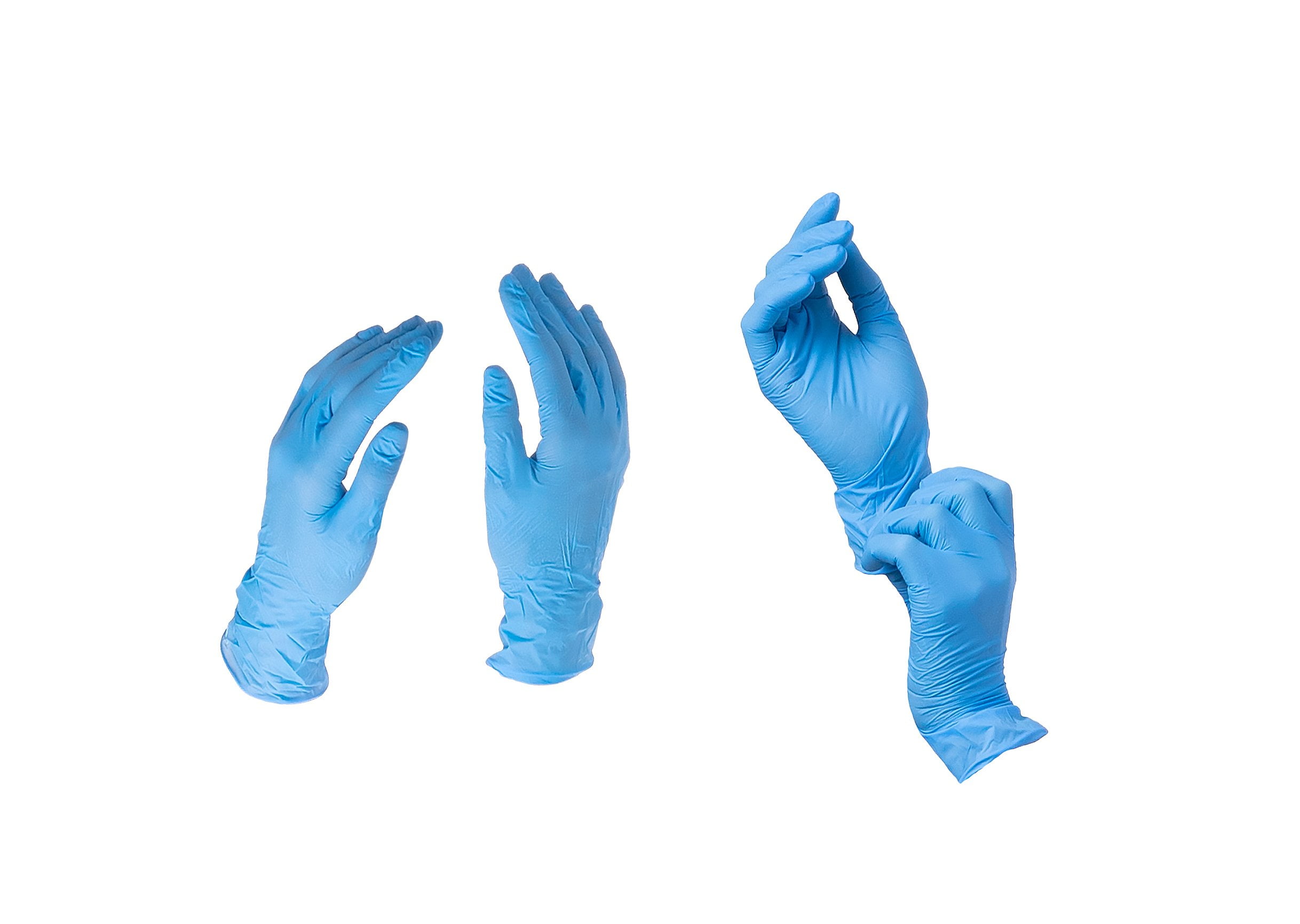 CTBiotech Nitrile Exam Gloves (Box of 100) Large Blue Latex Free Power Free