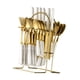 thumbnail image 1 of Juego de cubiertos de acero inoxidable para colgar cubiertos, utensilios para servir de acero inoxidable oro blanco, 1 of 9