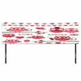thumbnail image 3 of Animal Headboard, Owls Image with Romantic Elements Arrow Eyesight Partners in Amour Design, Upholstered Decorative Metal Bed Headboard with Memory Foam, King Size, Red White, by Ambesonne, 3 of 4