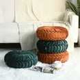 thumbnail image 2 of HIG Set of 2 Pumpkin Pleated Round Throw Pillows, Soft Velvet, Rust, 14.5" Diameter, 2 of 5