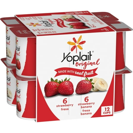 Yoplait Original Low Fat Yogurt Variety Pack, 12 Yogurt Cups, 72 oz