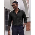 thumbnail image 3 of COOFANDY Black Dress Shirt for Men Long Sleeve Casual Button Down Shirts Stretch Regular Fit, 3 of 6